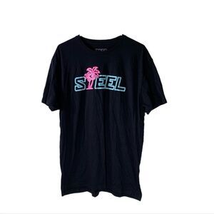 Steel XL Black Miami Lights T Shirt